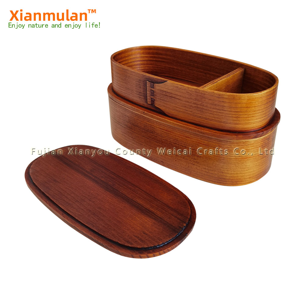 Natural Wooden Bento Box Squar - Woodworking In Japanese ulasan dan harga